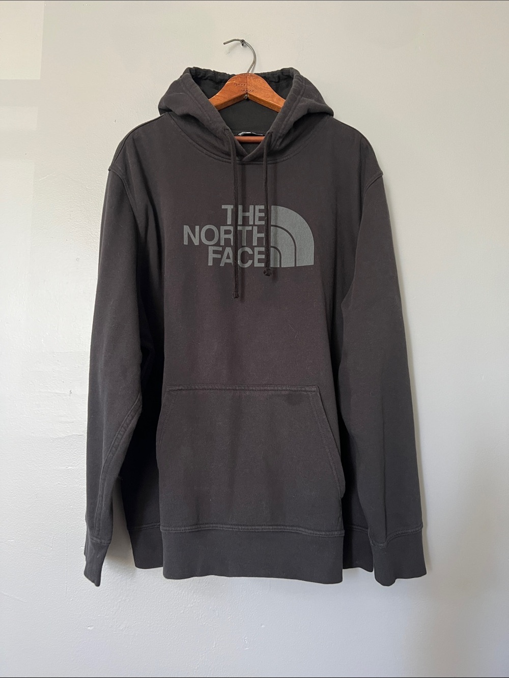 The North Face Men's Charcoal Hoodie with Front Logo